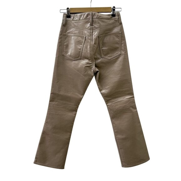 Citizens Of Humanity Isola Cropped Boot‎ Recycled Leather Pants Cashew Patent 24 - Picture 5 of 16